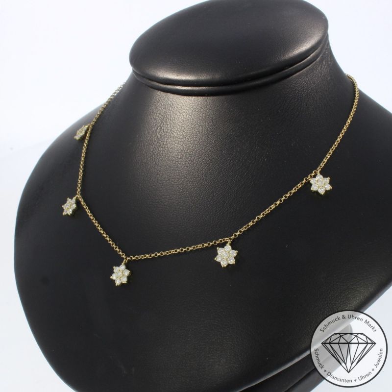 Wert 3090 € Brillant Collier in 750er 18 K Gelbgold - 103621