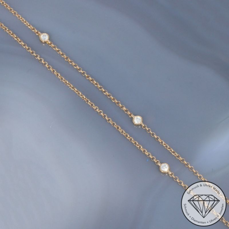 Wert 6450 € Brillant Amethyst Perlmutt Anhänger mit Kette in 750er 18 K Rosegold - 103623
