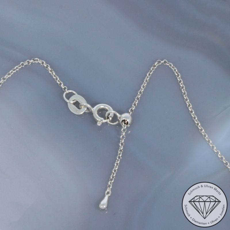 Wert 6450 € Brillant Topas Perlmutt Anhänger mit Kette in 750er 18 K Weißgold - 103624