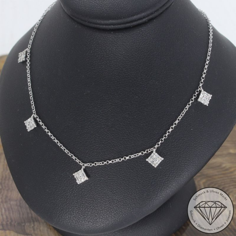 Wert 1790 € Brillant Diamant Collier in 750er 18 K Weißgold - 103629
