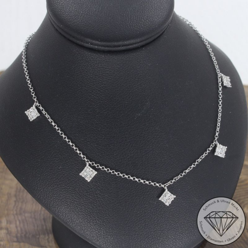 Wert 1790 € Brillant Diamant Collier in 750er 18 K Weißgold - 103629