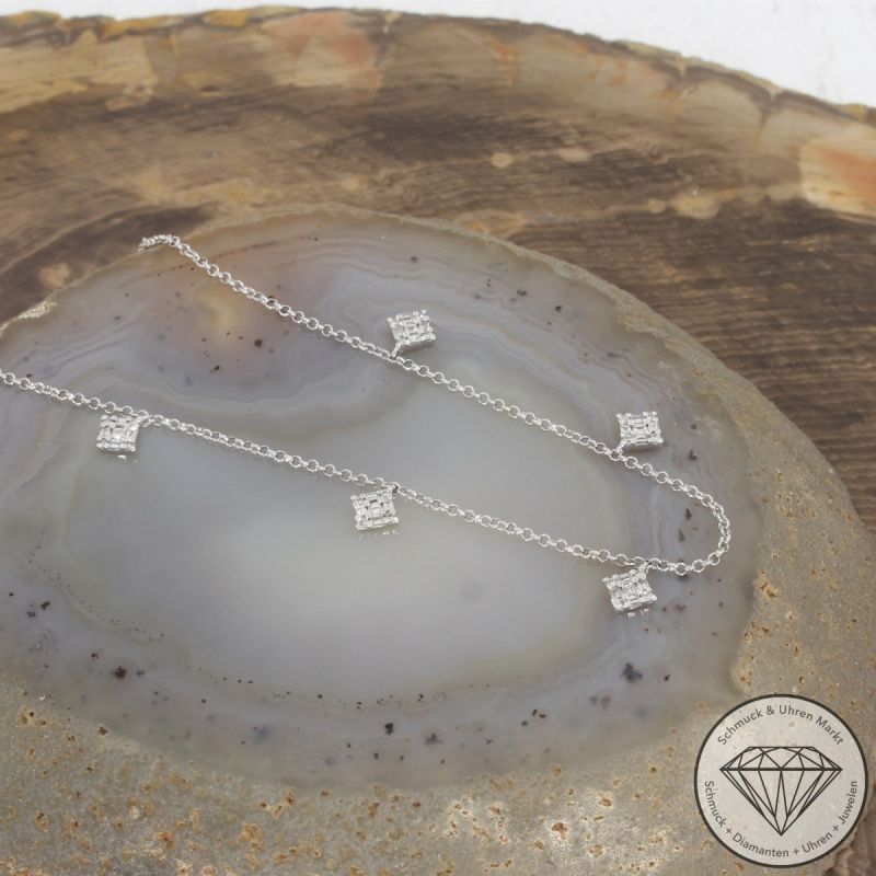 Wert 1790 € Brillant Diamant Collier in 750er 18 K Weißgold - 103629