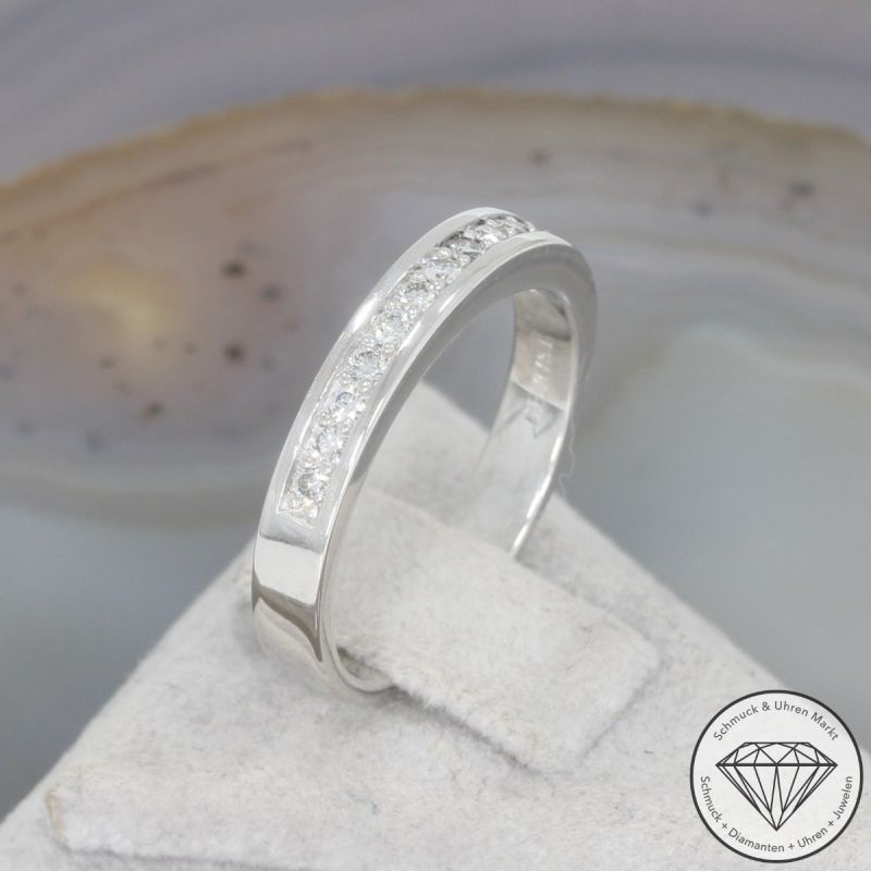Wert 999 € Brillant Halbmemory Ring (ca. 0,13 carat) in 585er 14 K Weißgold - 103643