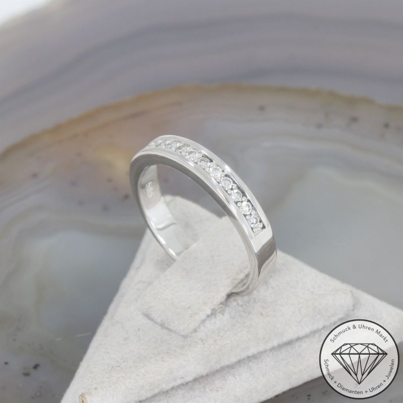 Wert 999 € Brillant Halbmemory Ring (ca. 0,13 carat) in 585er 14 K Weißgold - 103643