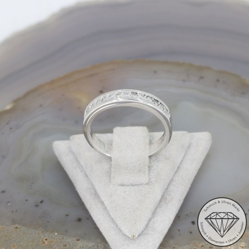 Wert 999 € Brillant Halbmemory Ring (ca. 0,13 carat) in 585er 14 K Weißgold - 103643
