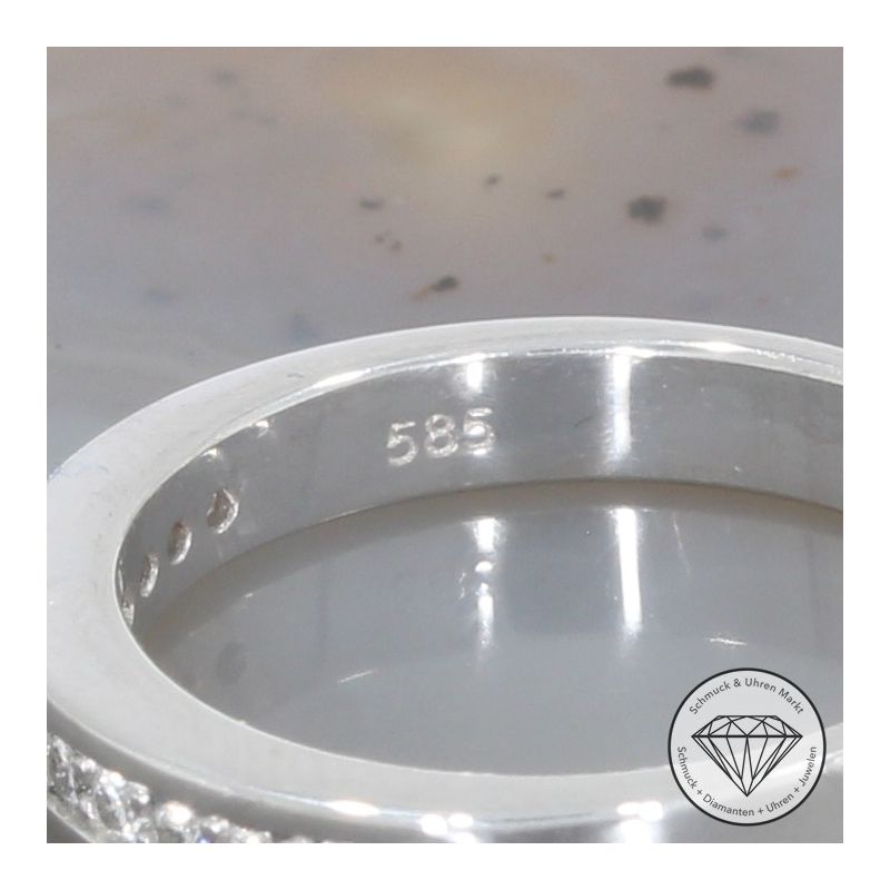 Wert 999 € Brillant Halbmemory Ring (ca. 0,13 carat) in 585er 14 K Weißgold - 103643