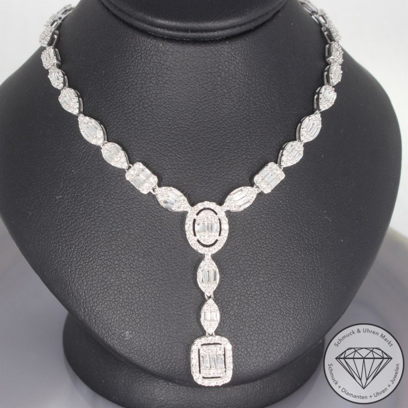 Wert 18450 € Brillant Diamant Collier in 750er 18 K Weißgold - 103665