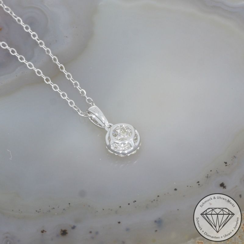 Wert 1190 € Brillant Anhänger (0,18 carat) in 750er 18 K Weißgold - 103674