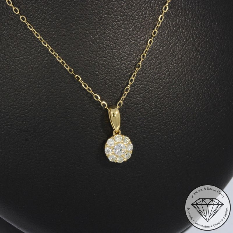 Wert 1250 € Brillant Anhänger (0,18 carat) in 750er 18 K Gelbgold - 103676