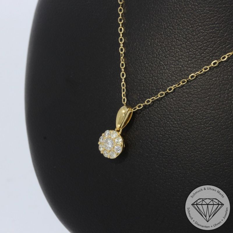 Wert 1250 € Brillant Anhänger (0,18 carat) in 750er 18 K Gelbgold - 103676