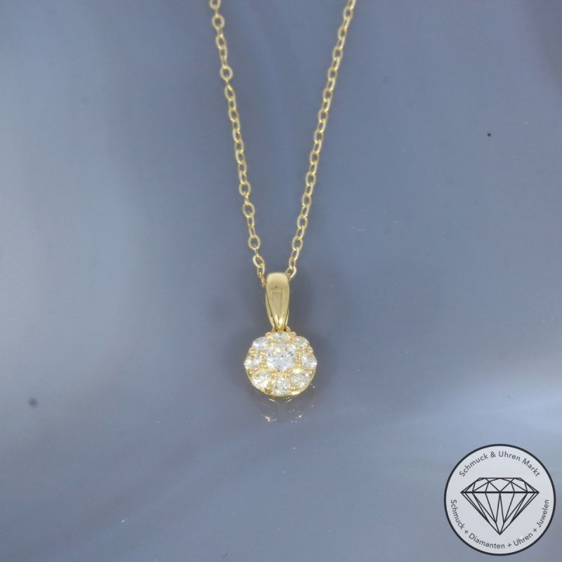 Wert 1250 € Brillant Anhänger (0,18 carat) in 750er 18 K Gelbgold - 103676