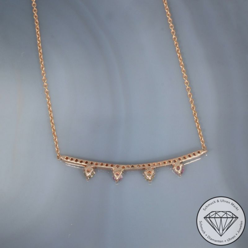 Wert 1690 € Brillant Saphir Collier in 585er 14 K Rosegold - 103744