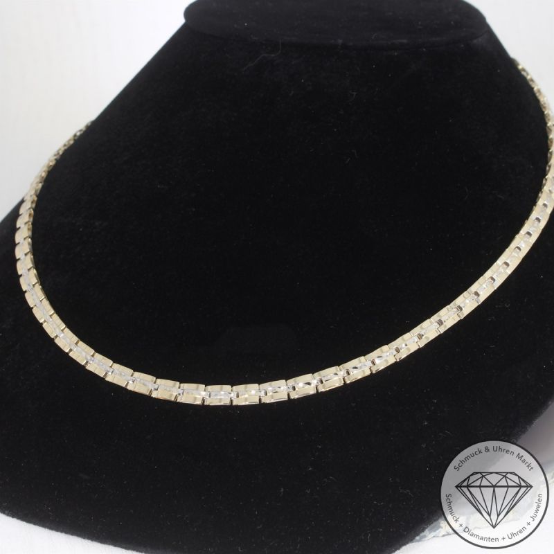 Wert 2500 € Bicolor Collier 585er/14 Karat Gelb und Weiß Gold Länge 44 cm – 103760