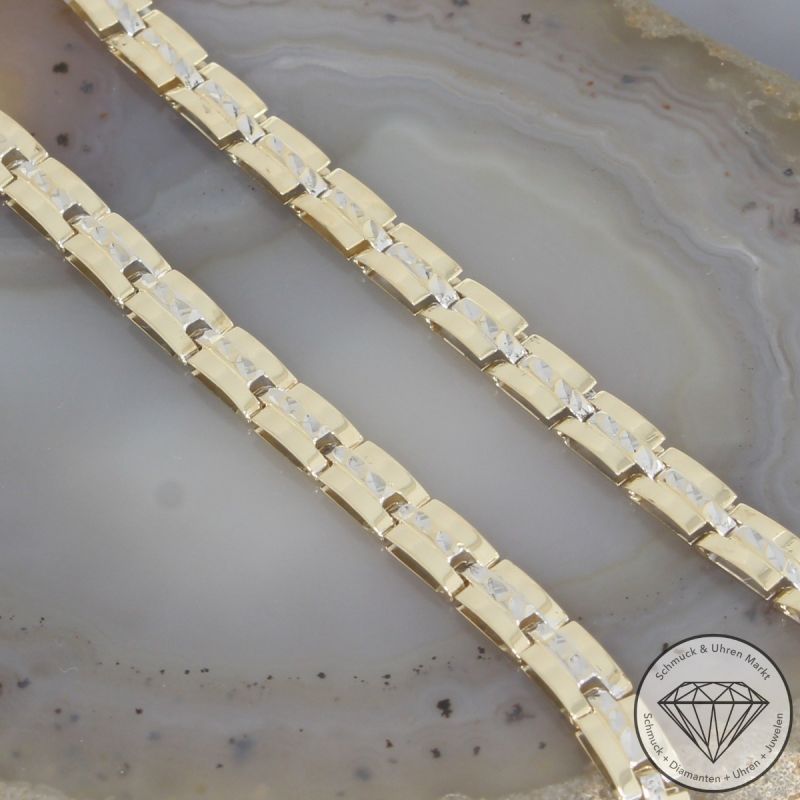 Wert 2500 € Bicolor Collier 585er/14 Karat Gelb und Weiß Gold Länge 44 cm – 103760