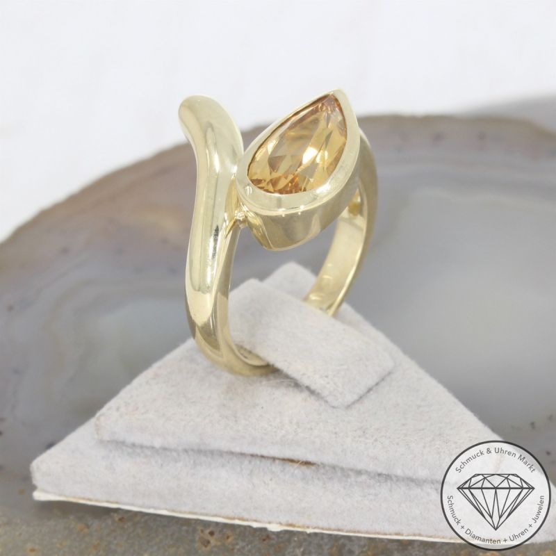 Wert 2290 € Citrin Ring in 585er 14 K Gelbgold - 103770