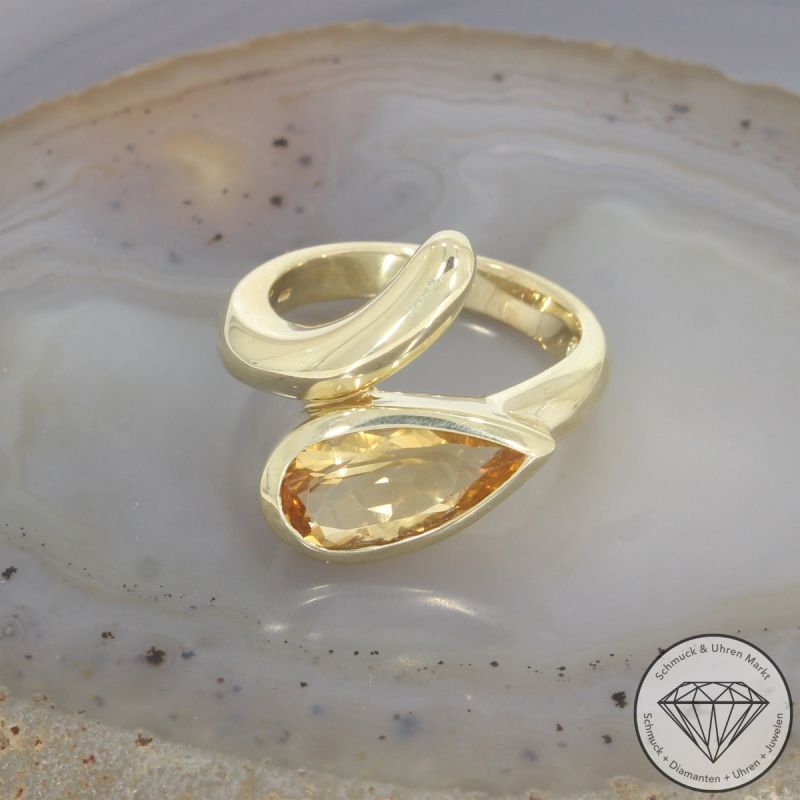 Wert 2290 € Citrin Ring in 585er 14 K Gelbgold - 103770