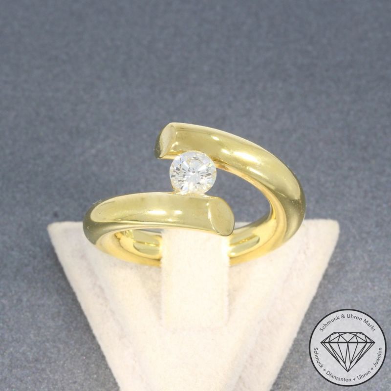 Wert 9500 € Solitär Brillant Ring in 750er 18 K Gelbgold - 103813