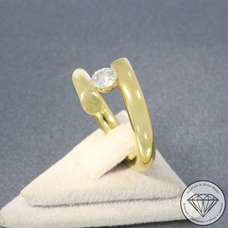 Wert 9500 € Solitär Brillant Ring in 750er 18 K Gelbgold - 103813