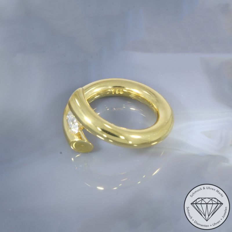Wert 9500 € Solitär Brillant Ring in 750er 18 K Gelbgold - 103813
