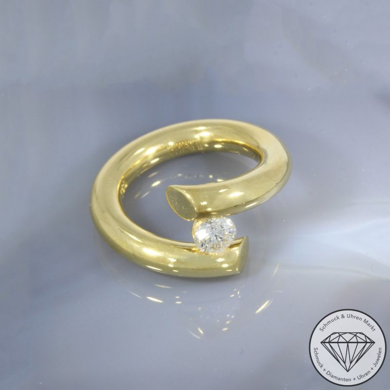 Wert 9500 € Solitär Brillant Ring in 750er 18 K Gelbgold - 103813
