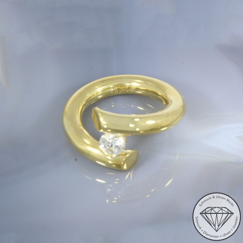 Wert 9500 € Solitär Brillant Ring in 750er 18 K Gelbgold - 103813