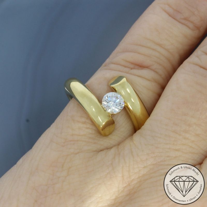 Wert 9500 € Solitär Brillant Ring in 750er 18 K Gelbgold - 103813