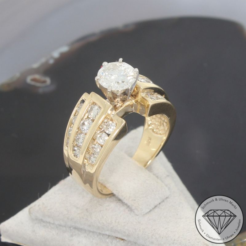 Wert 7600 € Bicolor Brillant Ring (ca. 2,02 carat) in 585er 14 K Gold - 103814