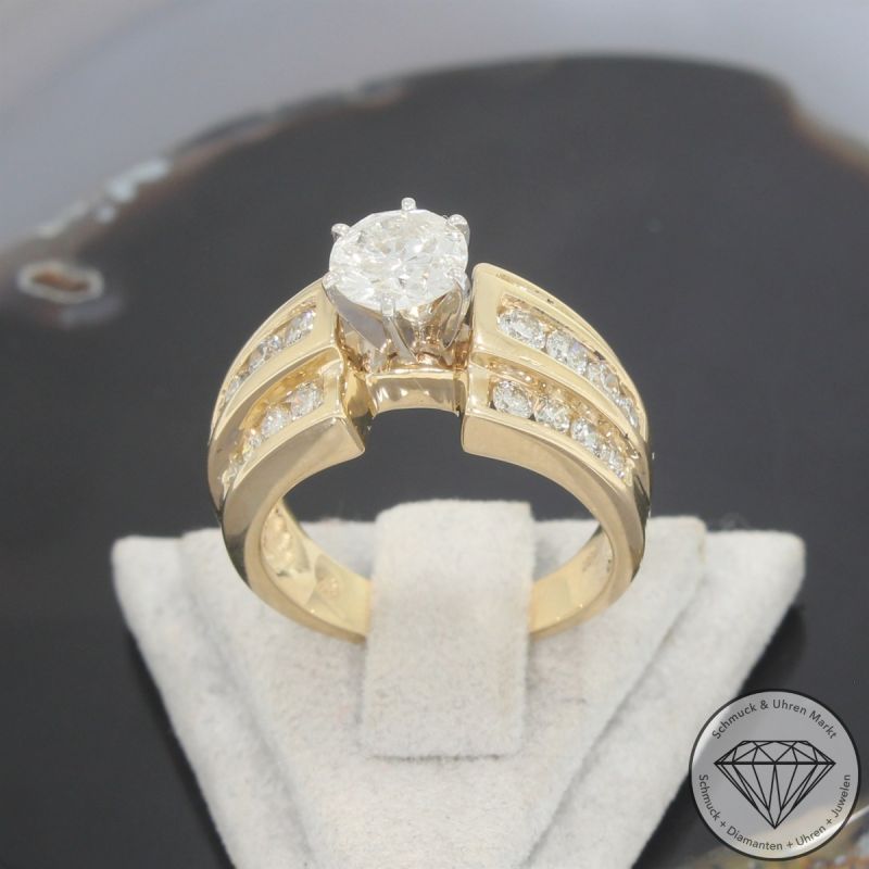 Wert 7600 € Bicolor Brillant Ring (ca. 2,02 carat) in 585er 14 K Gold - 103814