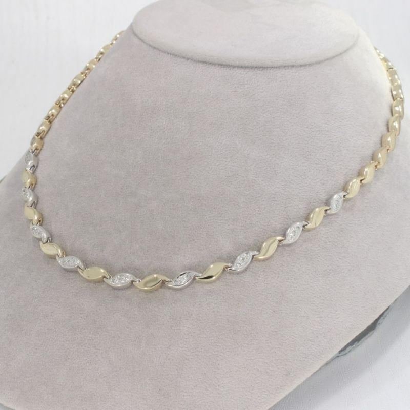 Wert 7750 € Bicolor Brillant Collier (ca. 0,27 carat) in 585er 14 K Gold - 103820