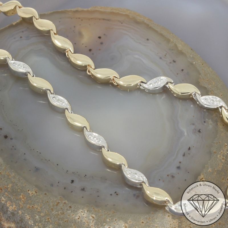 Wert 7750 € Bicolor Brillant Collier (ca. 0,27 carat) in 585er 14 K Gold - 103820