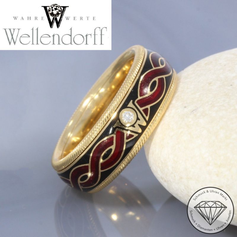 Wert 5750 € WELLENDORFF Solitär Brillant Dreh Ring in 750er 18 K Gelbgold - 103855