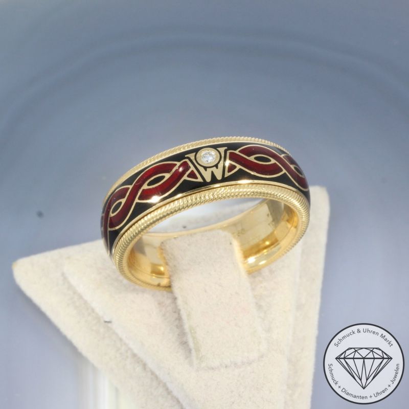 Wert 5750 € WELLENDORFF Solitär Brillant Dreh Ring in 750er 18 K Gelbgold - 103855