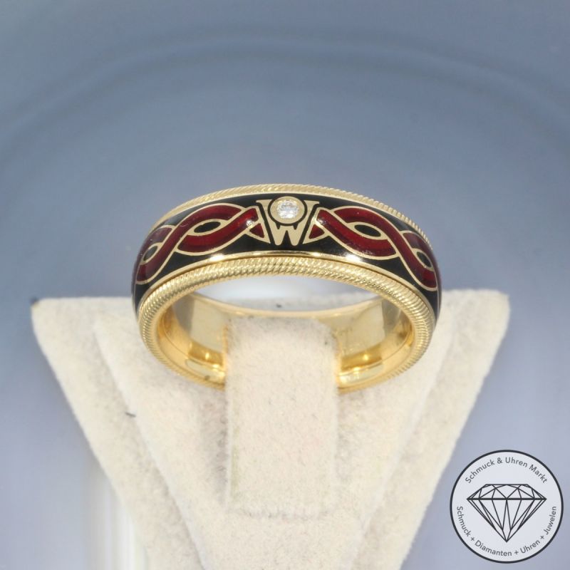 Wert 5750 € WELLENDORFF Solitär Brillant Dreh Ring in 750er 18 K Gelbgold - 103855