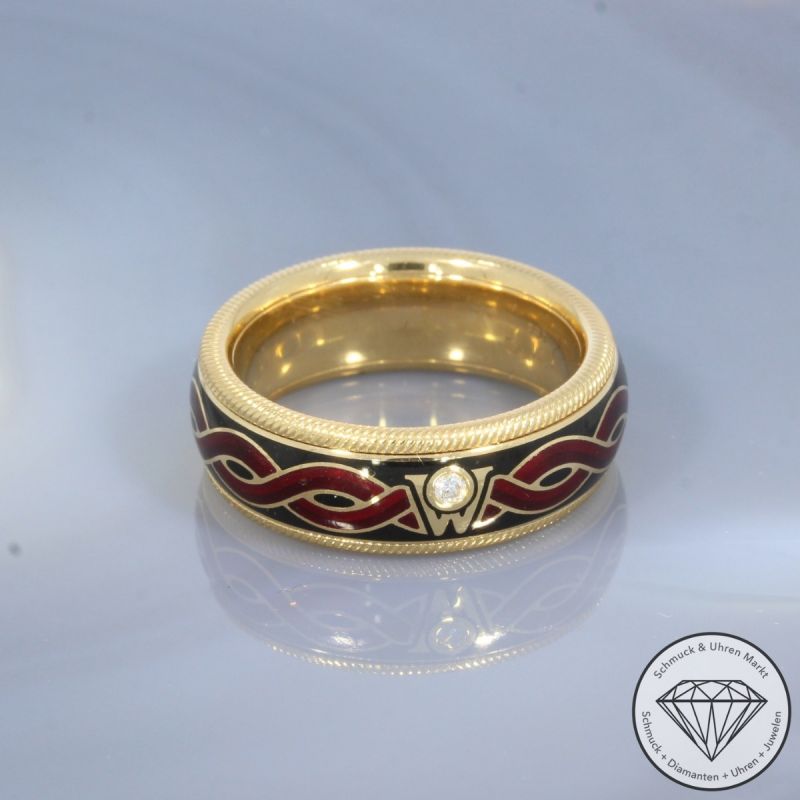 Wert 5750 € WELLENDORFF Solitär Brillant Dreh Ring in 750er 18 K Gelbgold - 103855