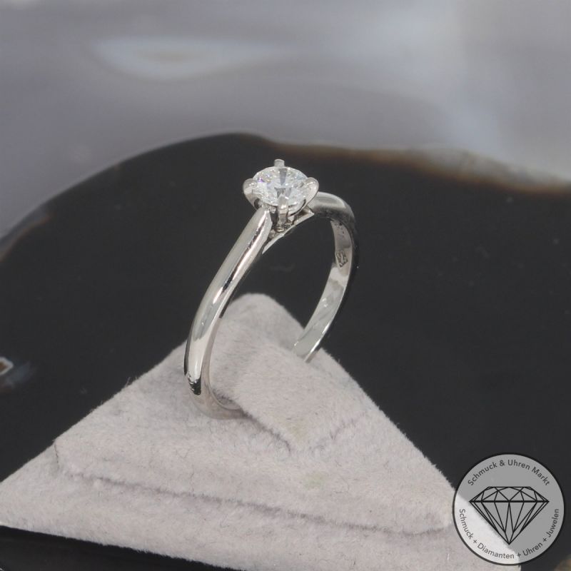 Wert 4350 € CARTIER Solitär Brillant Ring (ca. 0,41 carat) in 950er Platin - 103857