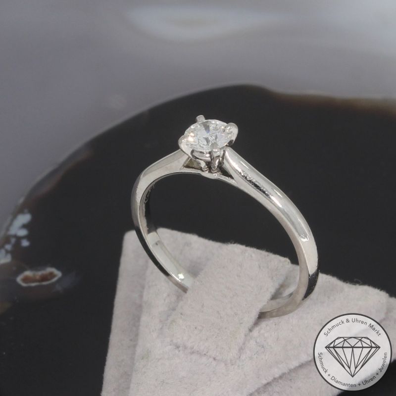 Wert 4350 € CARTIER Solitär Brillant Ring (ca. 0,41 carat) in 950er Platin - 103857