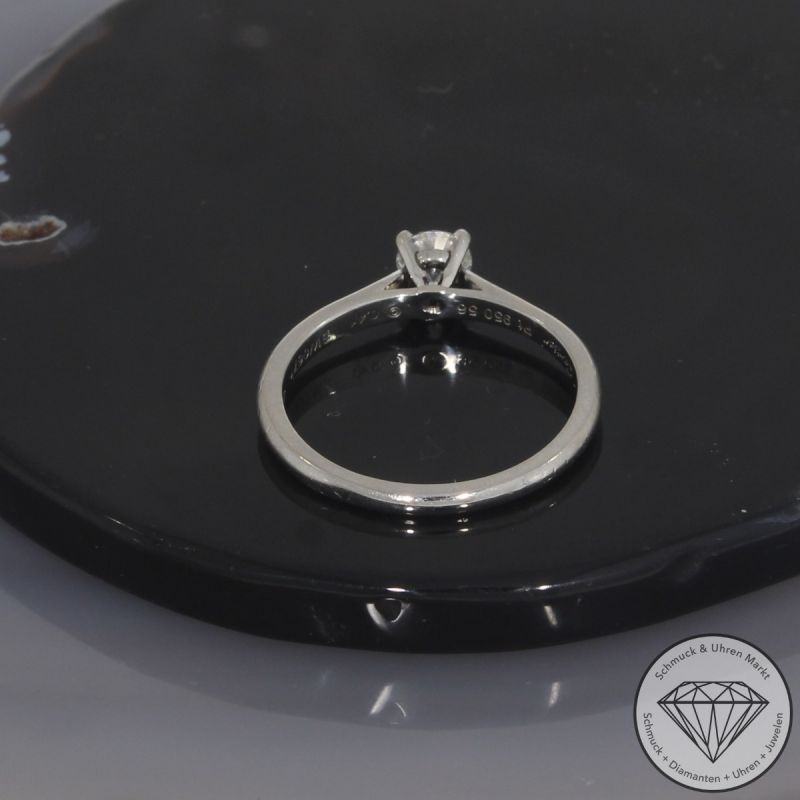 Wert 4350 € CARTIER Solitär Brillant Ring (ca. 0,41 carat) in 950er Platin - 103857