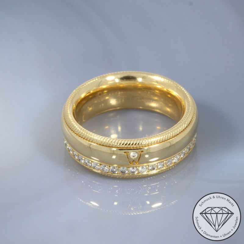 Wert 11600 € WELLENDORFF Brillant Venus Dreh Ring in 750er 18 K Gelbgold - 103860