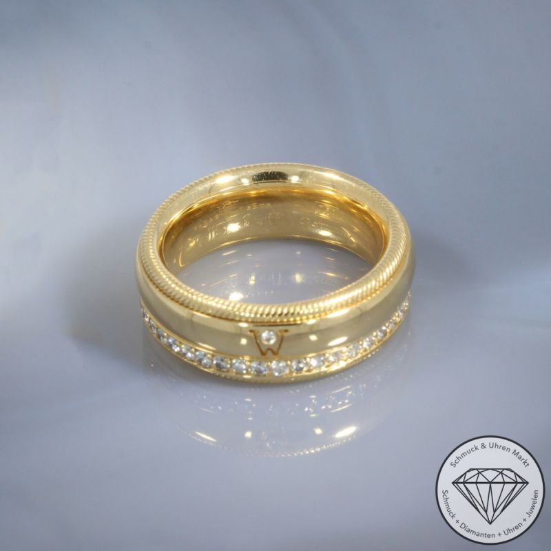 Wert 11600 € WELLENDORFF Brillant Venus Dreh Ring in 750er 18 K Gelbgold - 103860
