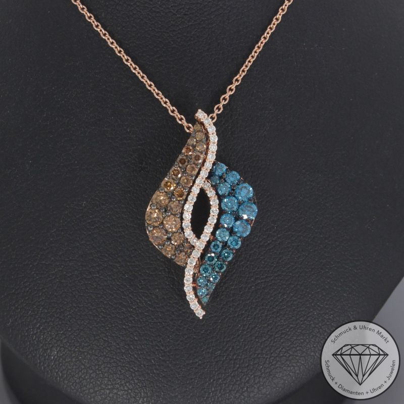 Wert 5590 € Brillant Anhänger (1,33 carat) in 585er 14 K Rosegold - 103871