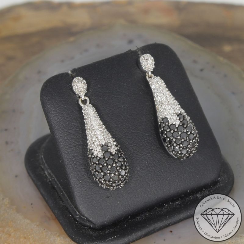 Wert 2750 € Brillant Diamant Ohrringe in 585er 14 K Weißgold - 104050