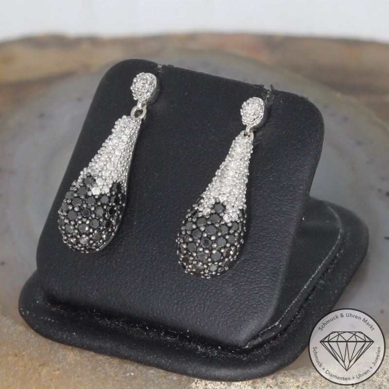 Wert 2750 € Brillant Diamant Ohrringe in 585er 14 K Weißgold - 104050