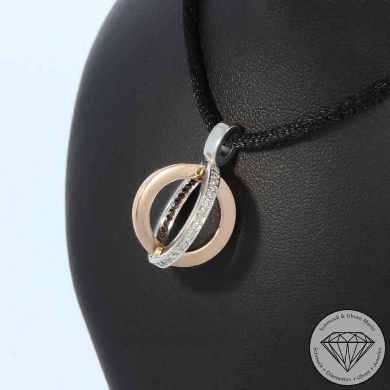 Wert 1750 € Bicolor Brillant Anhänger (ca. 0,18 carat) in 585er 14 K Gold - 104053