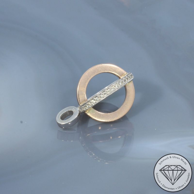 Wert 1750 € Bicolor Brillant Anhänger (ca. 0,18 carat) in 585er 14 K Gold - 104053