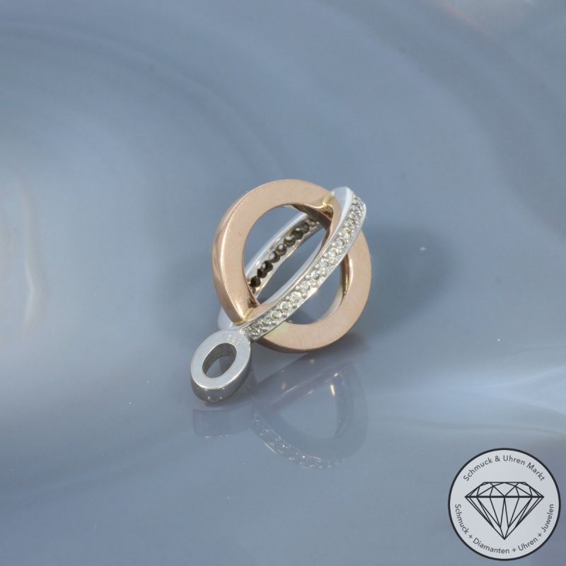 Wert 1750 € Bicolor Brillant Anhänger (ca. 0,18 carat) in 585er 14 K Gold - 104053
