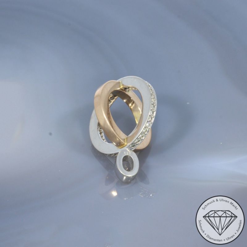 Wert 1750 € Bicolor Brillant Anhänger (ca. 0,18 carat) in 585er 14 K Gold - 104053
