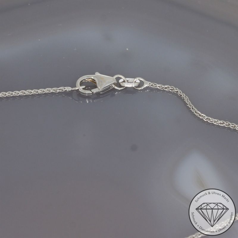 Wert 1700 € Brillant Saphir Anhänger & Kette in 585er 14 K Weißgold - 104055