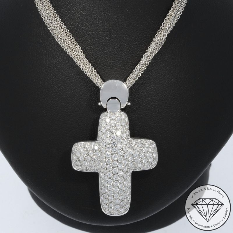 Wert 12690 € Brillant Anhänger (ca. 2,20 carat) mit Kette in 750er 18 K Weißgold - 104078