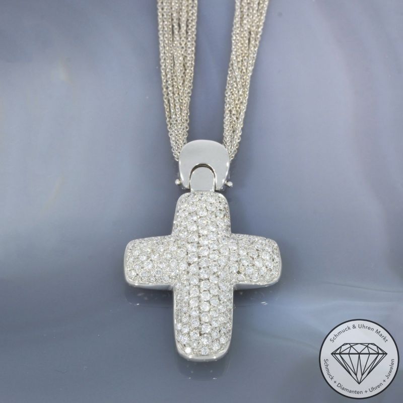 Wert 12690 € Brillant Anhänger (ca. 2,20 carat) mit Kette in 750er 18 K Weißgold - 104078