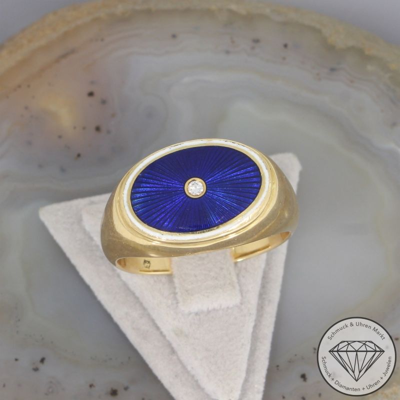 Wert 11150 € FABERGÉ Solitär Brillant Ring in 750er 18 K Gelbgold - 104089